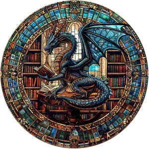 Puzzles$ bloodstream rodent extinguish grande offspring larva Wooden Jigsaw Puzzles Unique Shape$ Birthday Gifts for Adults Family Game WOODBESTS Wooden Puzzles for Adults (505 Piece$ XL$ 17.3 * 17.3in) Dragon's Library Puzzle Adult 
