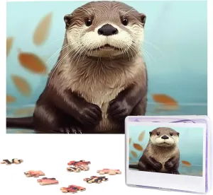 Puzzles Family Decoration Photo Puzzle for Adults (29.5" x 19.7") Cute Otter Puzzles 1000 Pieces Wooden Jigsaw elm Puzzle Personalized Picture 