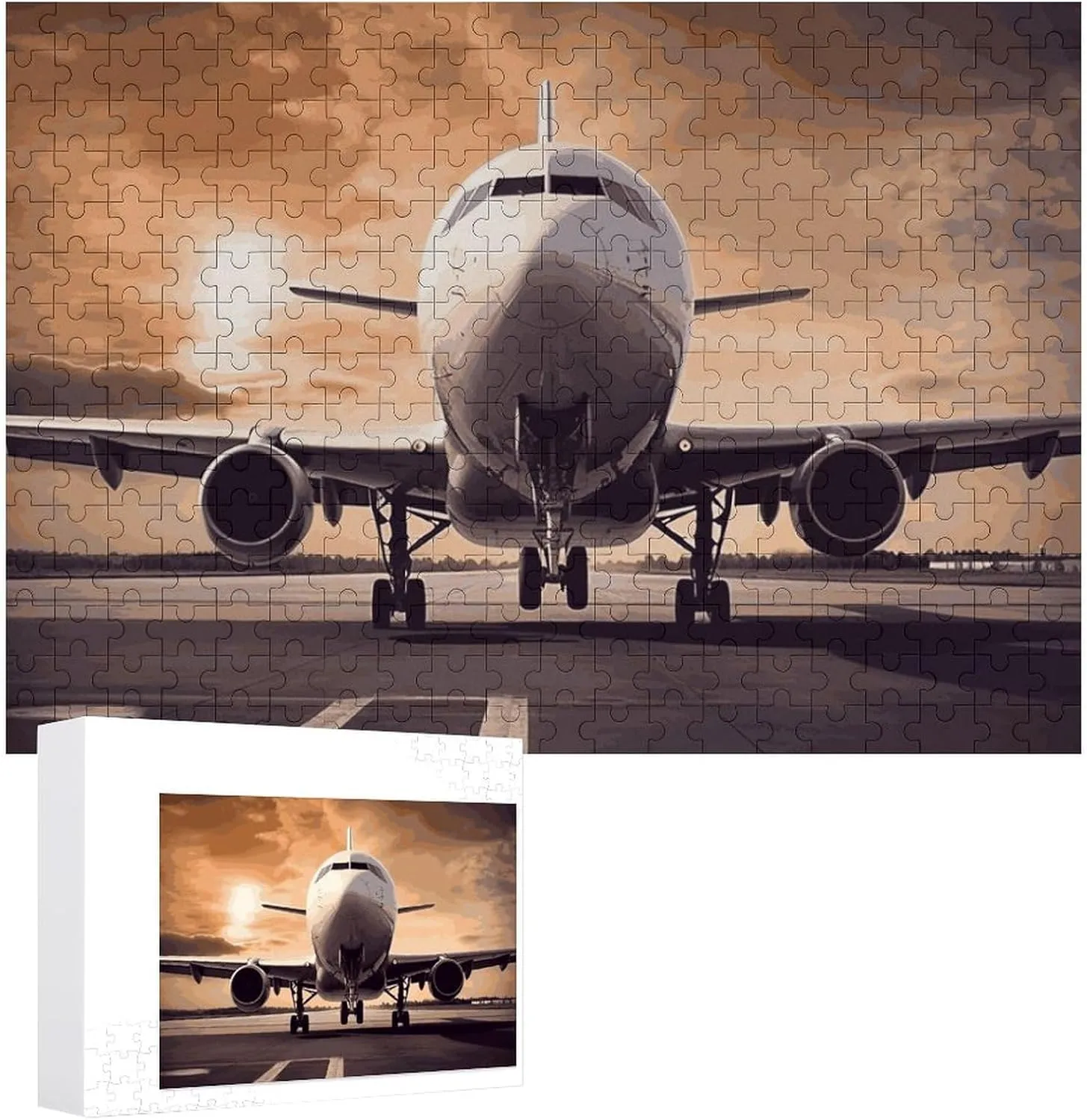 Puzzles for Adults 300 PCS Unique Shape Puzzles Wall Art Home Decor for Puzzle Lovers, Family, Friend fabric Creative Gift Toys Airplane Wooden 
