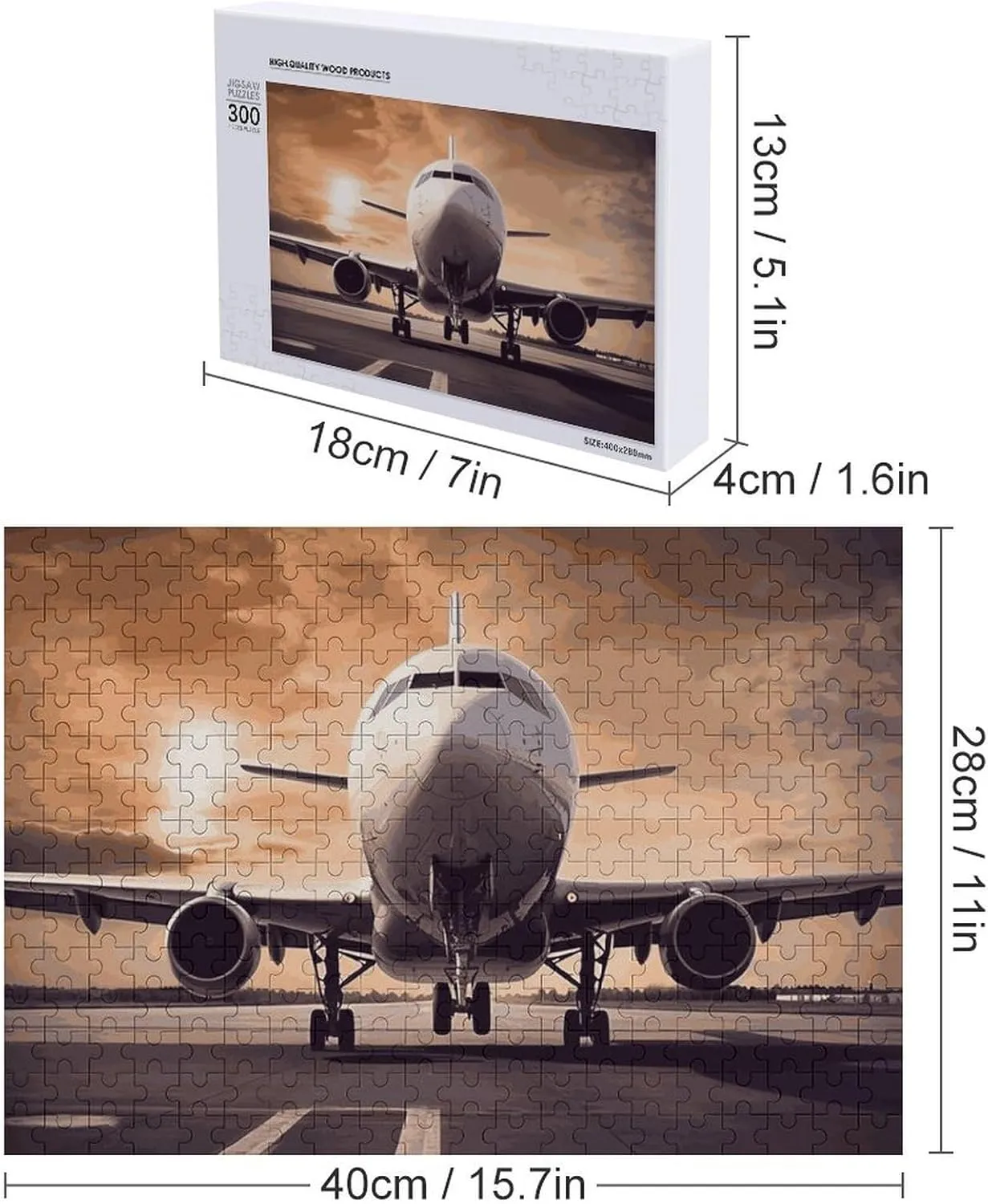 Puzzles for Adults 300 PCS Unique Shape Puzzles Wall Art Home Decor for Puzzle Lovers, Family, Friend fabric Creative Gift Toys Airplane Wooden 