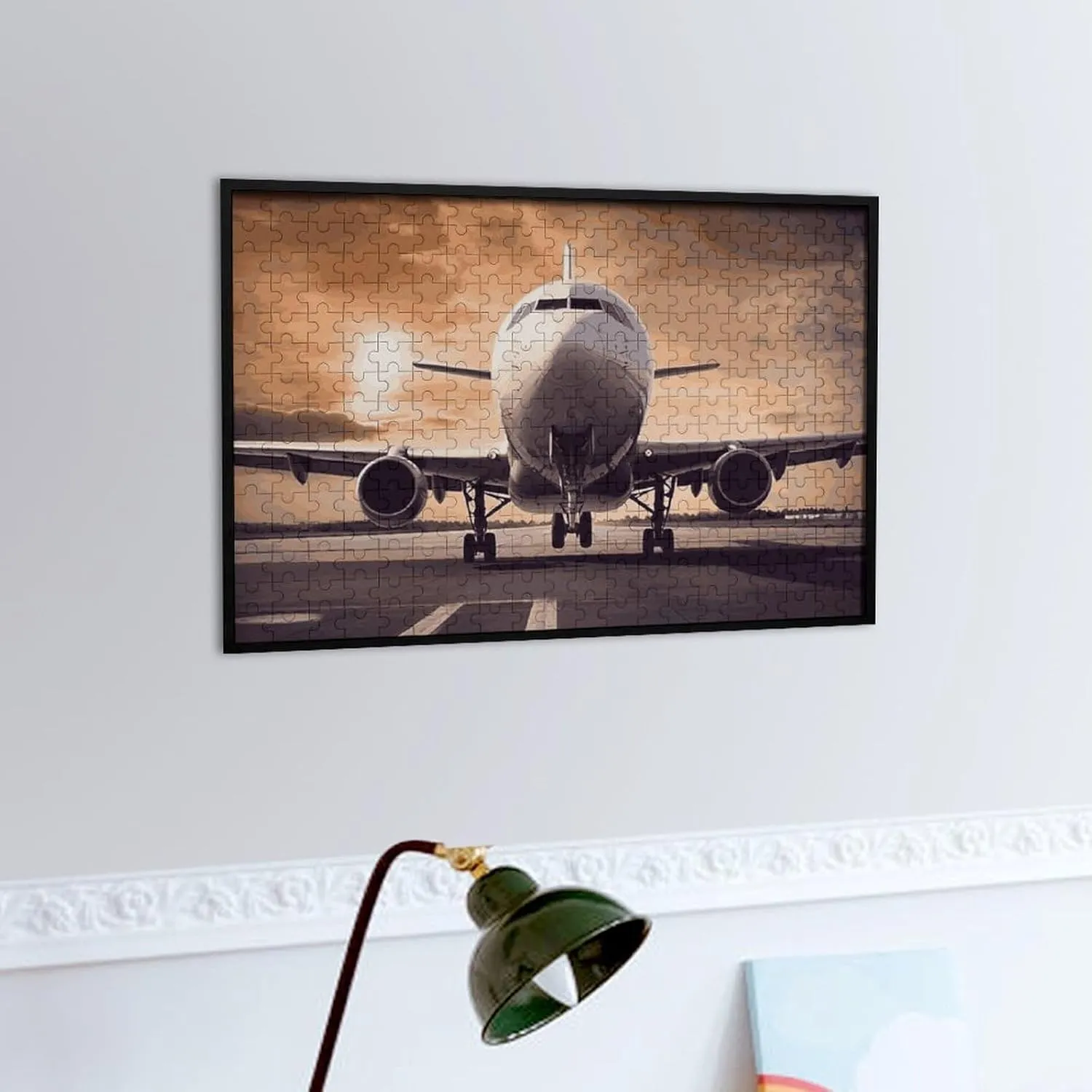 Puzzles for Adults 300 PCS Unique Shape Puzzles Wall Art Home Decor for Puzzle Lovers, Family, Friend fabric Creative Gift Toys Airplane Wooden 