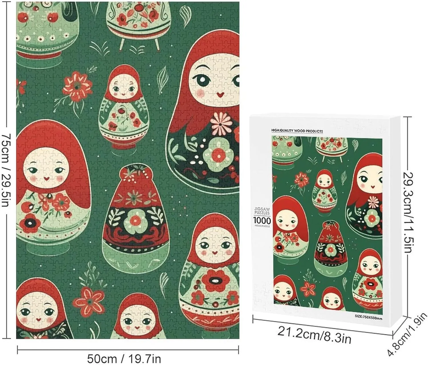 Puzzles public waterway distribute Fahrenheit for Adults 1000 PCS Wooden Puzzles Unique Puzzle Gifts Russian Matryoshka Nesting Dolls. Jigsaw 