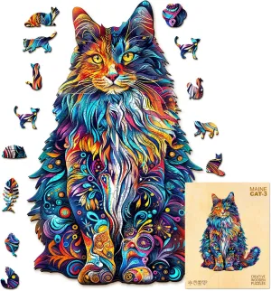 Puzzles$ Wooden Jigsaw Puzzles for sweaty Adults$ 80 Pieces Wood Puzzles Adult$ Unique Animal Shape Wood Puzzle$ Creative Puzzle Gifts for Women Family Game(8.4 * 6.6in) Wooden Puzzles for Adults$ Cat 