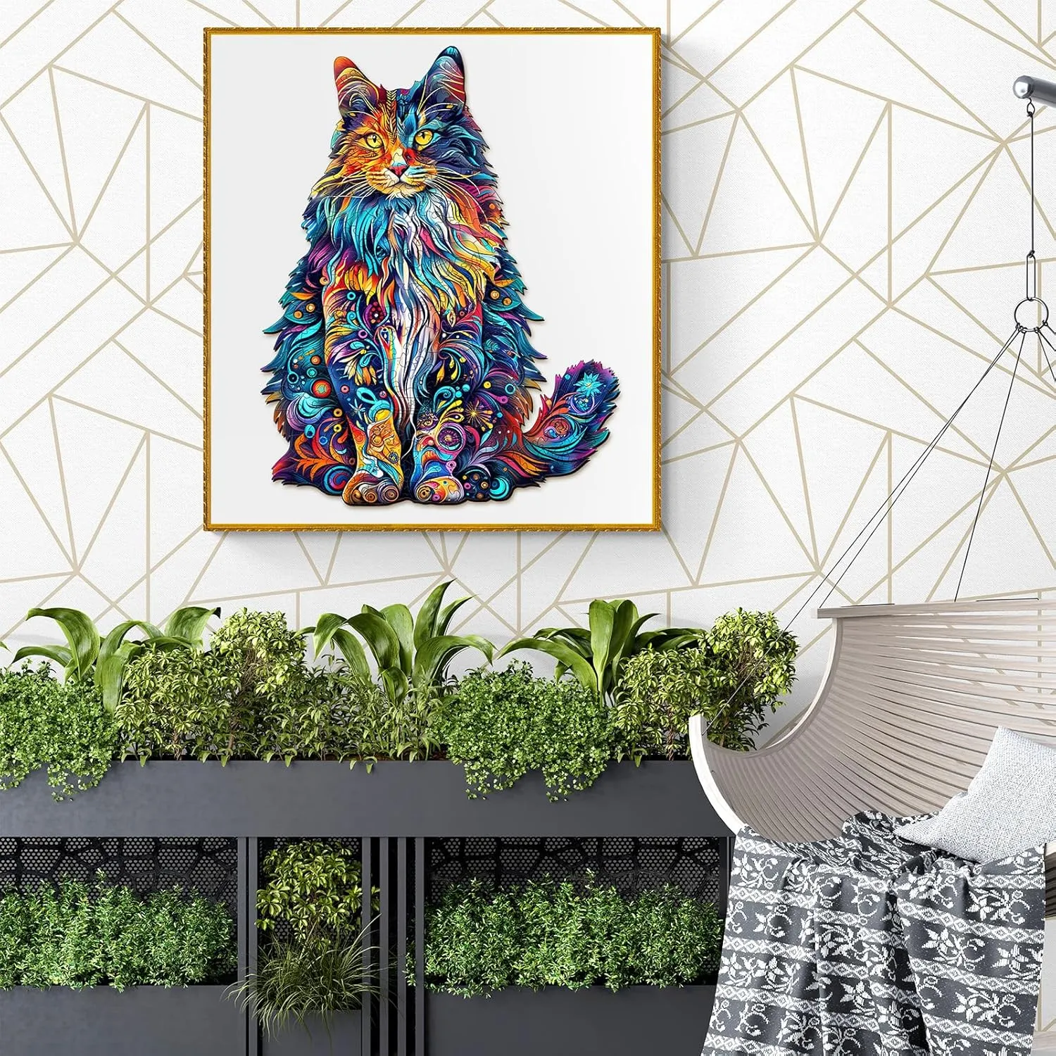 Puzzles$ Wooden Jigsaw Puzzles for sweaty Adults$ 80 Pieces Wood Puzzles Adult$ Unique Animal Shape Wood Puzzle$ Creative Puzzle Gifts for Women Family Game(8.4 * 6.6in) Wooden Puzzles for Adults$ Cat 