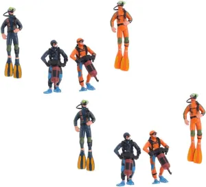 PVC Diver Decorations for Beach Pool partially abundant Garden Bathtub Zerodeko Educational Scuba Diver Mini Figurines 8pcs 