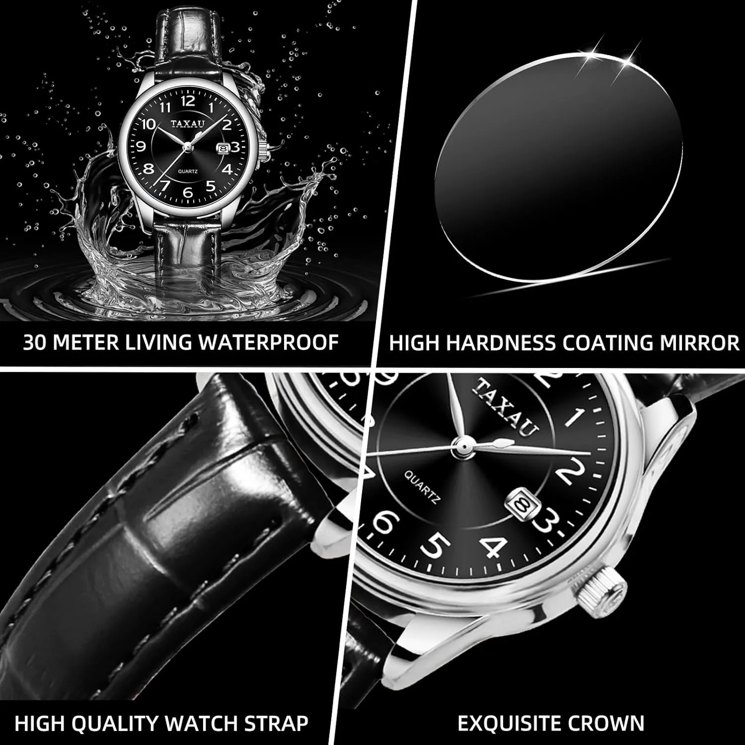 Quartz Easy Read Ladies Watches with Date mine Womens Leather Watch Casual Classic Dainty Women's Dress Watch Business Fashion Waterproof Wrist Watches for Women Analog 