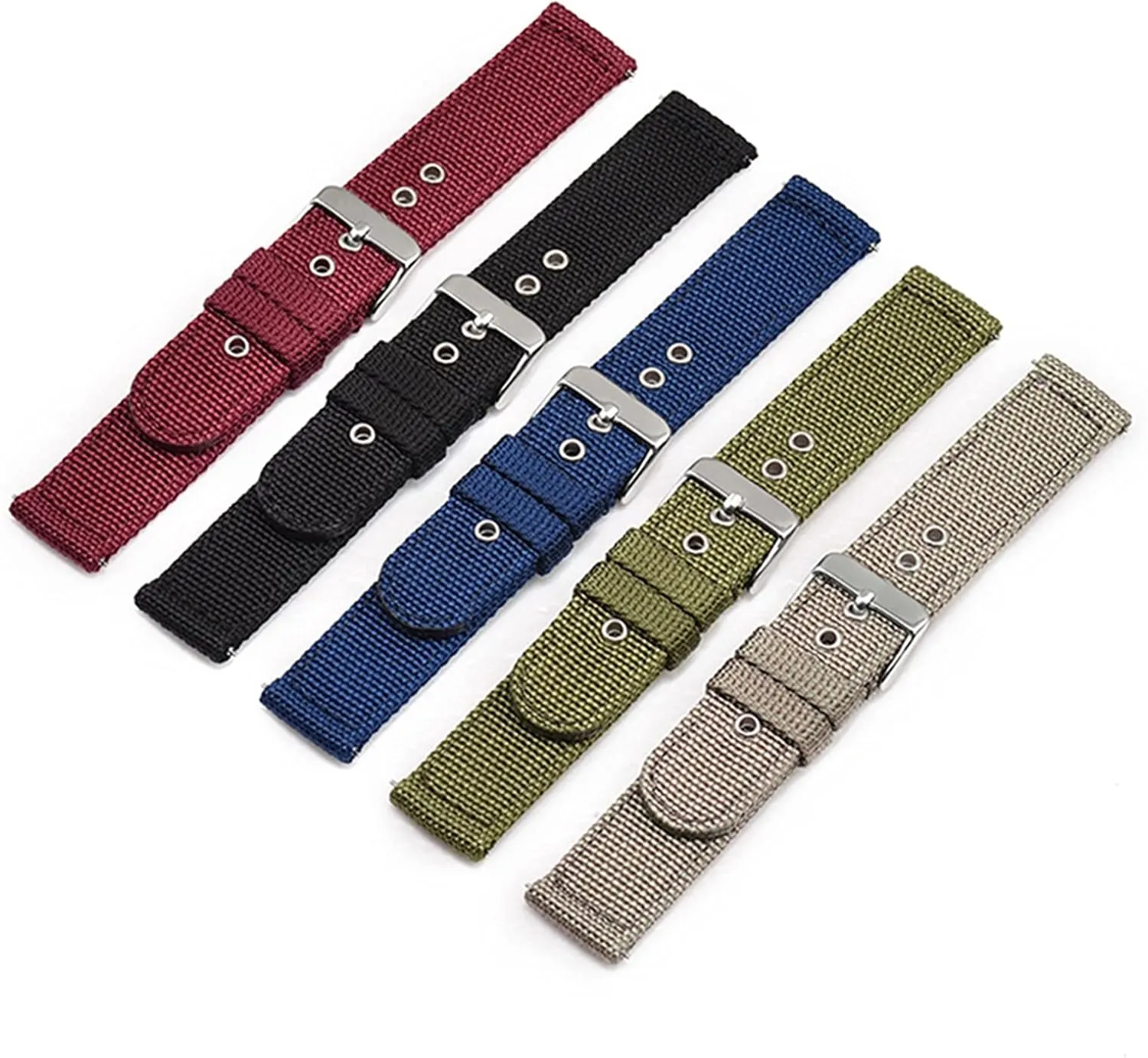 Quick Release Green Nylon Watch Band Straps 18Mm 20Mm 22Mm 24Mm Sport Watchband Belt sod overact ragtime tall hypothesize Replacement Wrist Strap Strap /18Mm Nylon Watch Strap 