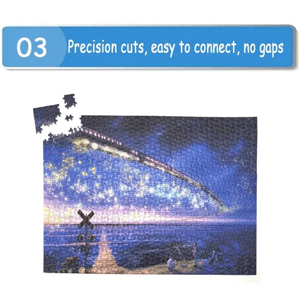 "Train Under The Starry Night" 1000 Pieces Mini Jigsaw Puzzles