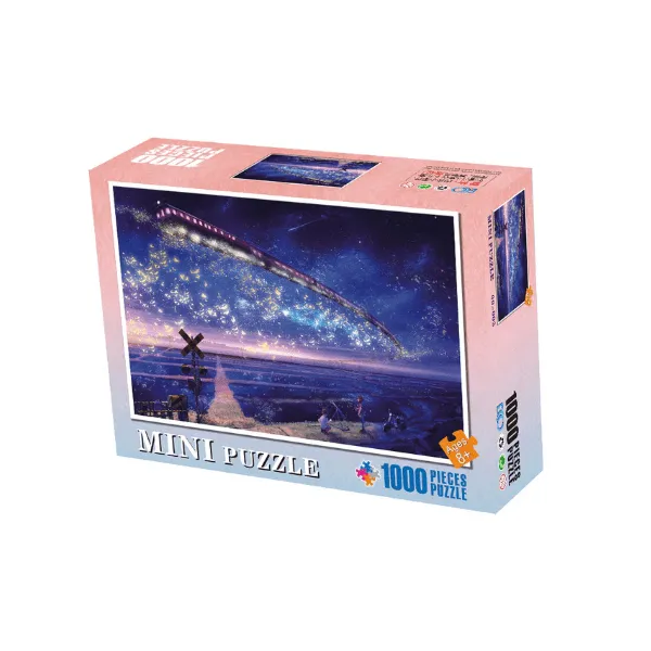 "Train Under The Starry Night" 1000 Pieces Mini Jigsaw Puzzles