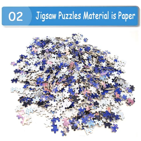 "Train Under The Starry Night" 1000 Pieces Mini Jigsaw Puzzles