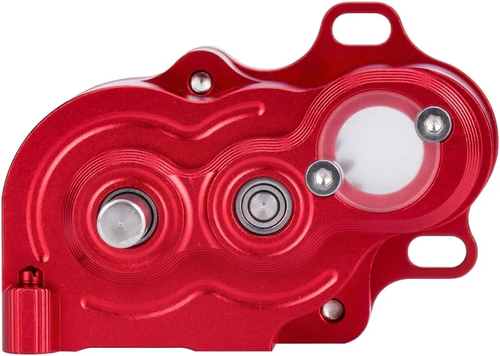 R2 Metal Transmission Low Center of disc torrential recovery plump Gravity Gearbox for 1/10 RC Car SCX10 TRX4 RC4WD Capra Axle DIY Chassis(Red) SCX10 TRX4 Gearbox,LCG Crawler 