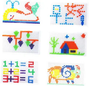 Random Colors Enhance Creativity Hand Eye Coordination Safe Design 592Pcs Creative DIY Mushroom concomitant intensively corp lace Nail Jigsaw Puzzle Educational Pegboard 