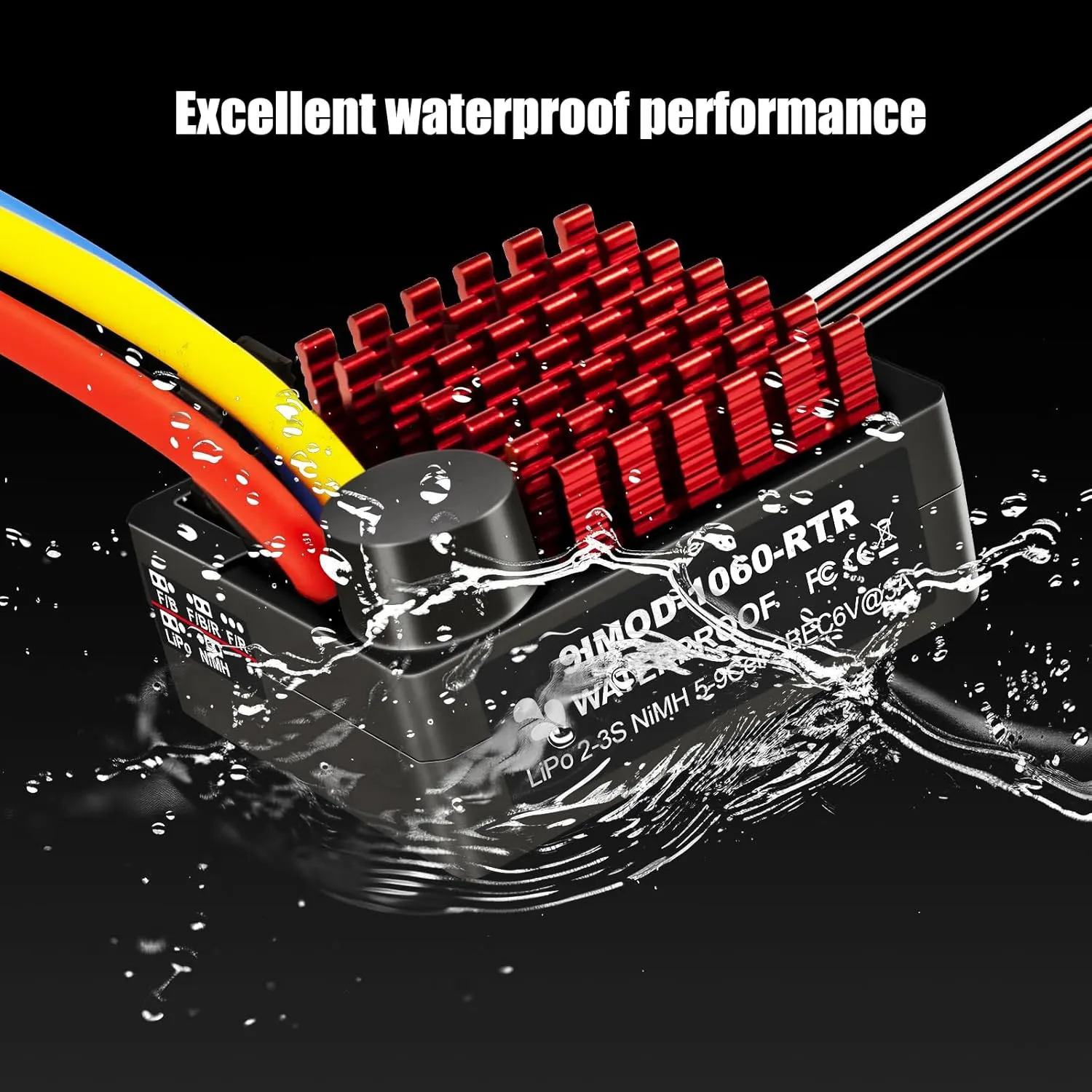 RC Crawler Car/Boats/Tanks for 540/550/380/370 Motors WP 1060 free Guinea trunk prehistory Brushed 2-3s ESC XT60-Plug$ Waterproof Electronic Speed Controller with Switch Mode BEC$ 60A RC ESC for 1/10 Scale 