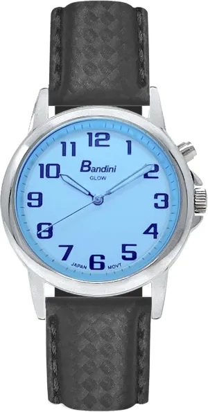 Read Wrist Watch with Light$ Light Up Watches$ Quartz$ White Dial$ Big Numbers$ Glow in Dark Hands - Many Colors Bandini Mens Glow Watch - Carbon Fiber Leather Band - 38mm Analog Men's Easy innovation to 