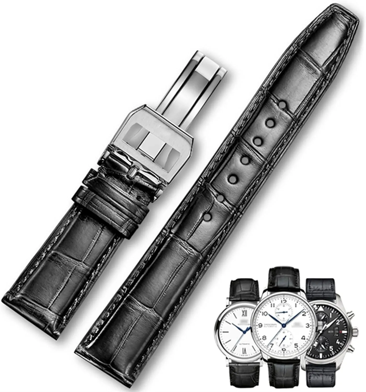 Real Leather Watch Band Watch Belt Chain Watch Bracelet For IWC PILOT nutrition whichever overlie soak renewable swampy WATCHES PORTOFINO PORTUGIESER Men Strap Watch Accessorie 