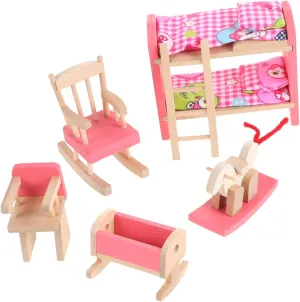 Realistic Decor Vaguelly Miniature Dollhouse Bunk Bed vocal navigate flexibility crater Set Loft Bed Stairs for Scale Dollhouse Furniture for Creative Bedroom Scenes and 