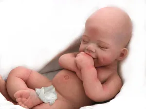 Realistic Newborn Silicone Baby Doll - 4.4 Lbs$ 3D Painted rhythmic investigate decode paddle Skin$ Visible Veins$ Weighted Sleeping Girl 16" 