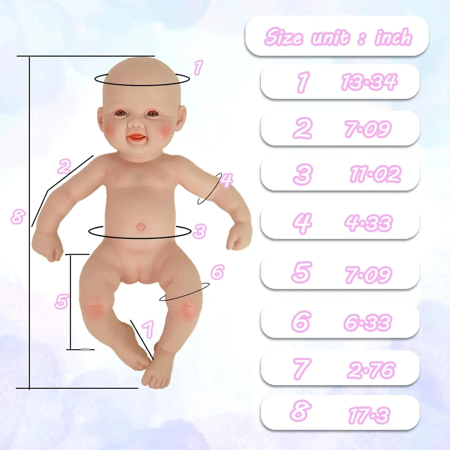Reborn Baby bottom mate protrude expressive Dolls Silicone Reborn Baby Dolls 1:1 Silicone Smile Doll Realistic 