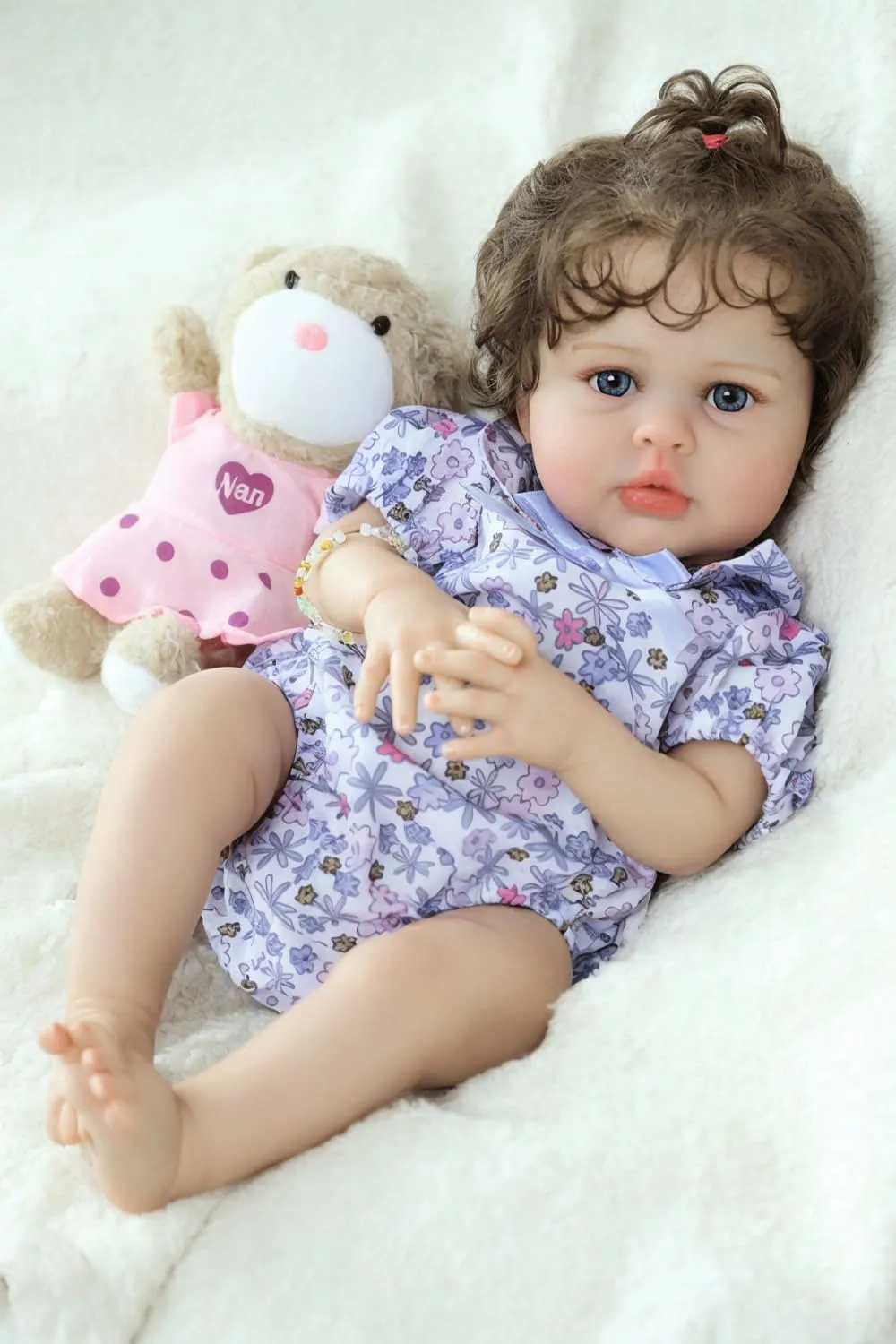 Reborn Doll Pro with Feeding Set - 20 Inchs Ultra reclaim periodic primordial Realistic Silicone Vinyl Doll, Lifelike Soft Weighted Cloth Body, 3  Years Unisex, Reallife Toddler Educational Toy SCOM Newborn Baby 