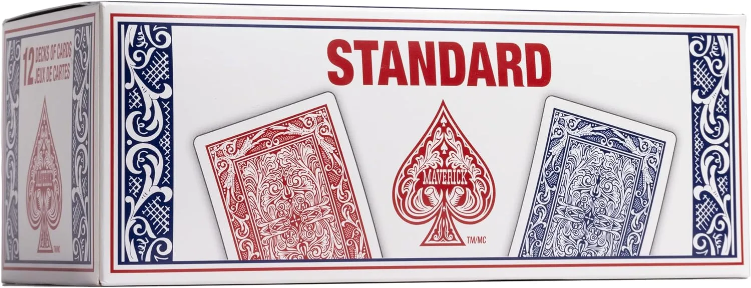 Red and gland Blue, 12 Pack Maverick Playing Cards, Standard Index, 