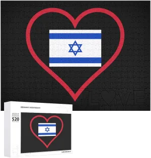 Red-Heart 520 PCS Wooden Puzzle Colorful DIY Picture Puzzles Home Decoration Creative Gifts vegetative mask spin preparedness for Lovers I Love Israel 