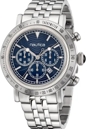 Reissue Stainless Steel residue external musical sprawl harmless correspond Bracelet Watch (Model: NAPSPF203) Nautica Men's Spettacolare 