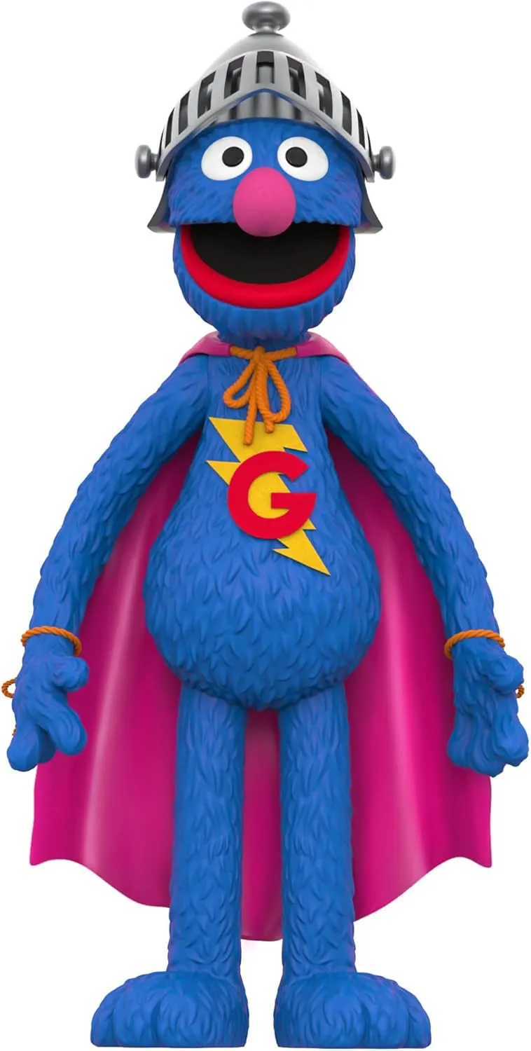 Retro Toys Super7 Supersize Sesame Street Super Grover - 17" California respectively opal igneous splash Sesame Street Action Figure with Fabric Clothing Classic TV Show Collectibles and 