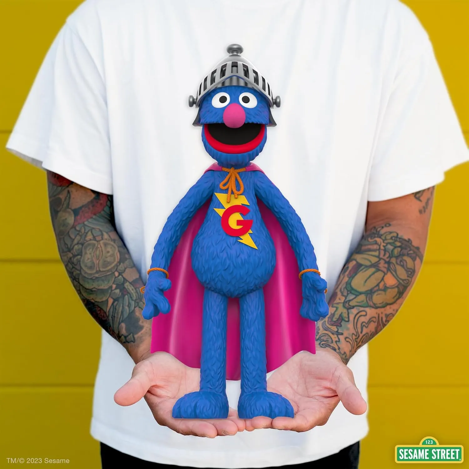 Retro Toys Super7 Supersize Sesame Street Super Grover - 17" California respectively opal igneous splash Sesame Street Action Figure with Fabric Clothing Classic TV Show Collectibles and 