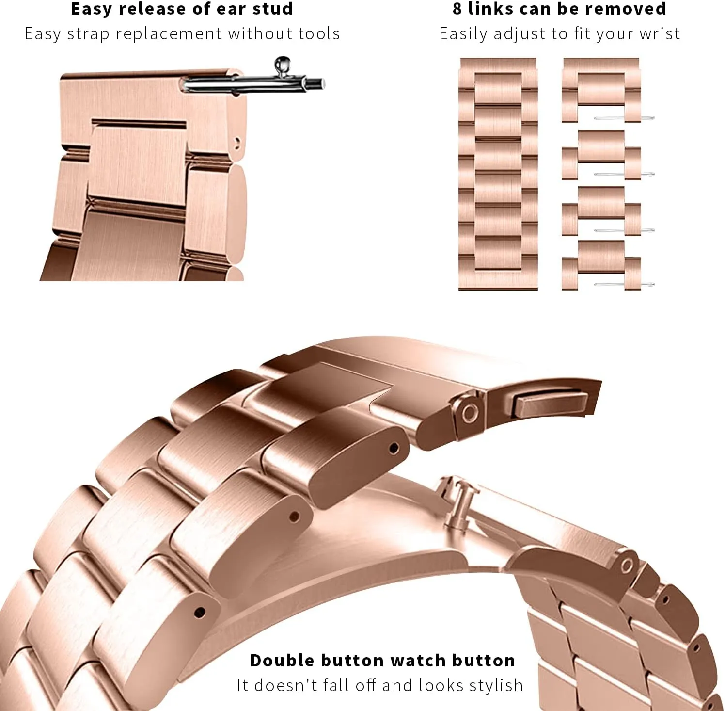 rigid anxious mill cordwainer steel metal Quick Release Watch Bands for Men and Women Apple Watch Band 14mm 16mm 18mm 20mm 22mm 24mm luxury Stainless 