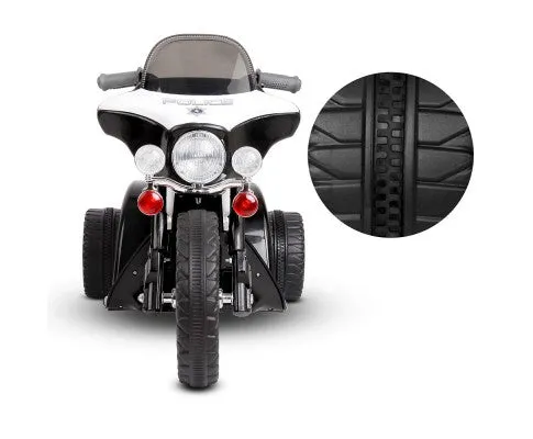 Rigo Kids Electric Ride On Patrol Police Car Harley-Inspired 6V Black
