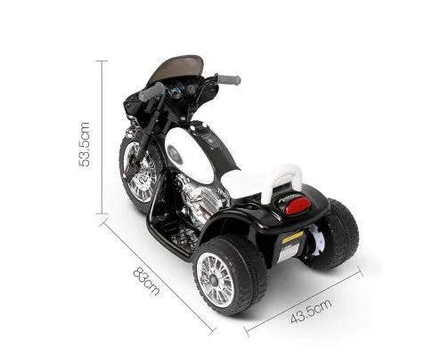 Rigo Kids Electric Ride On Patrol Police Car Harley-Inspired 6V Black