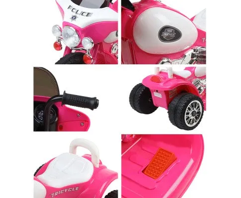 Rigo Kids Electric Ride On Patrol Police Car Harley-Inspired 6V Pink