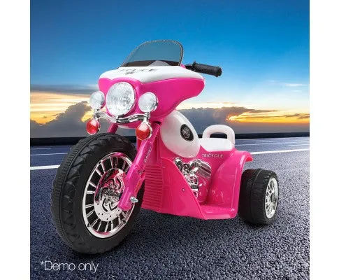 Rigo Kids Electric Ride On Patrol Police Car Harley-Inspired 6V Pink