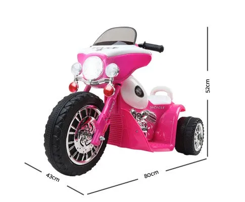 Rigo Kids Electric Ride On Patrol Police Car Harley-Inspired 6V Pink