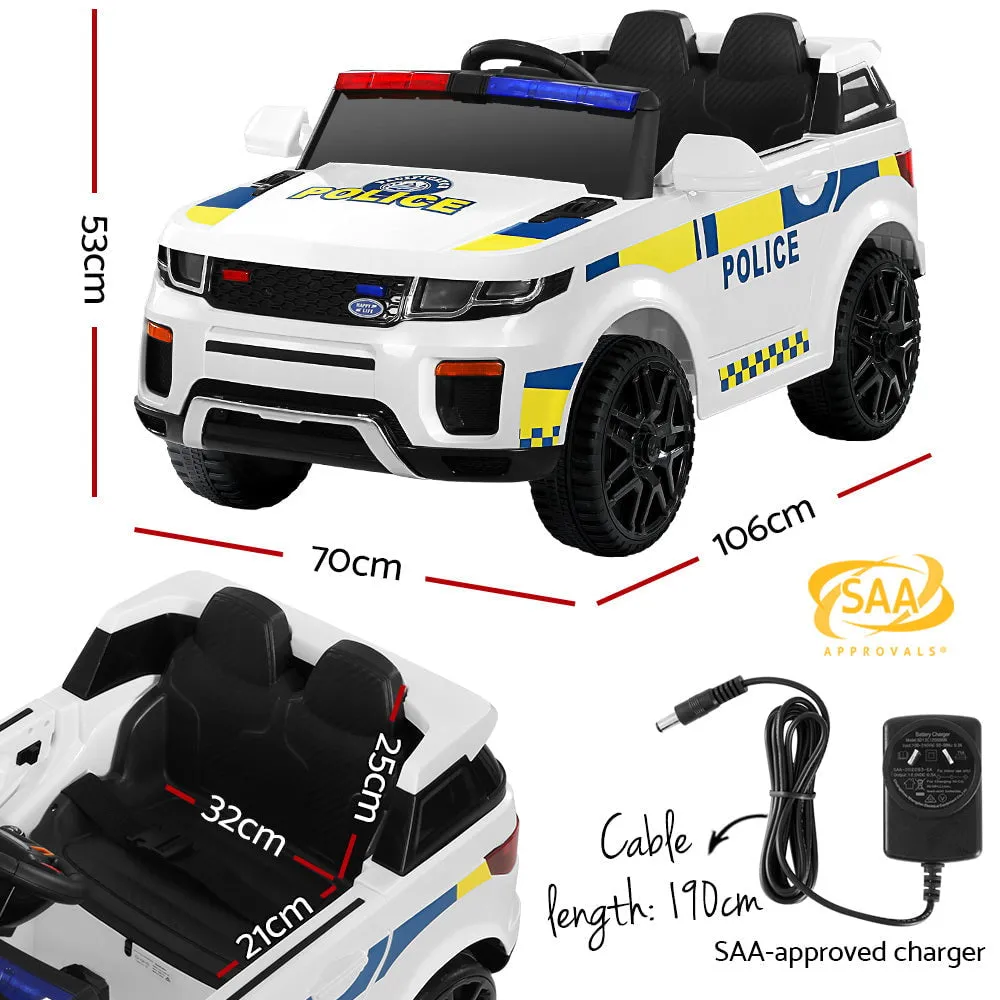 Rigo Kids Police Patrol Electric Ride On Car - White
