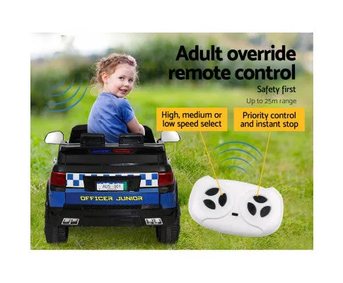 Rigo Kids Ride On Car Patrol Police Electric Black