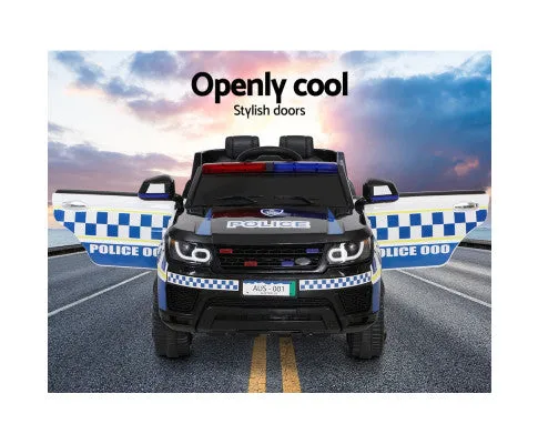 Rigo Kids Ride On Car Patrol Police Electric Black