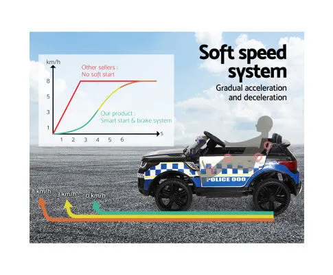 Rigo Kids Ride On Car Patrol Police Electric Black