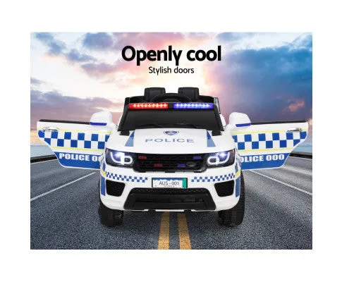Rigo Kids Ride On Car Patrol Police Electric White