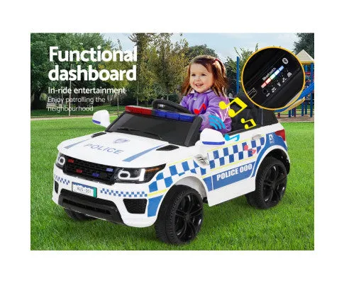 Rigo Kids Ride On Car Patrol Police Electric White
