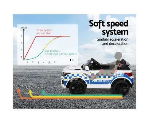 Rigo Kids Ride On Car Patrol Police Electric White