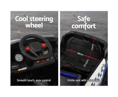Rigo Kids Ride On Car Range Rover Inspired Patrol Police Electric Powered Toy Cars Black