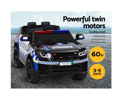 Rigo Kids Ride On Car Range Rover Inspired Patrol Police Electric Powered Toy Cars Black