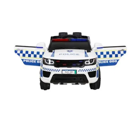 Rigo Kids Ride On Car Range Rover Inspired Patrol Police Electric Powered Toy Cars White