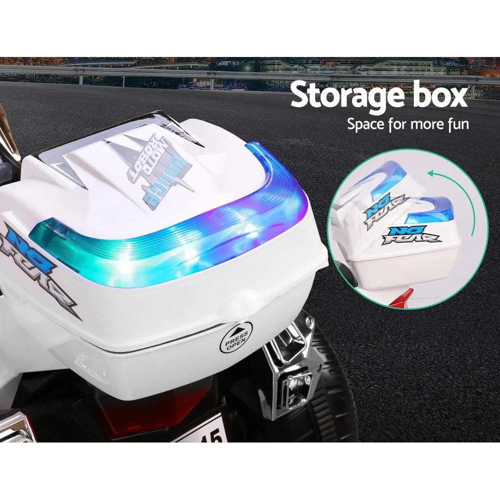 Rigo Police Motorcycle Electric Ride On White
