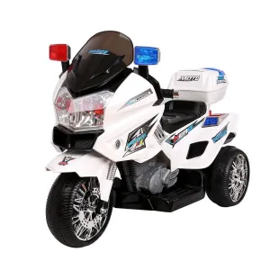 Rigo Police Motorcycle Electric Ride On White
