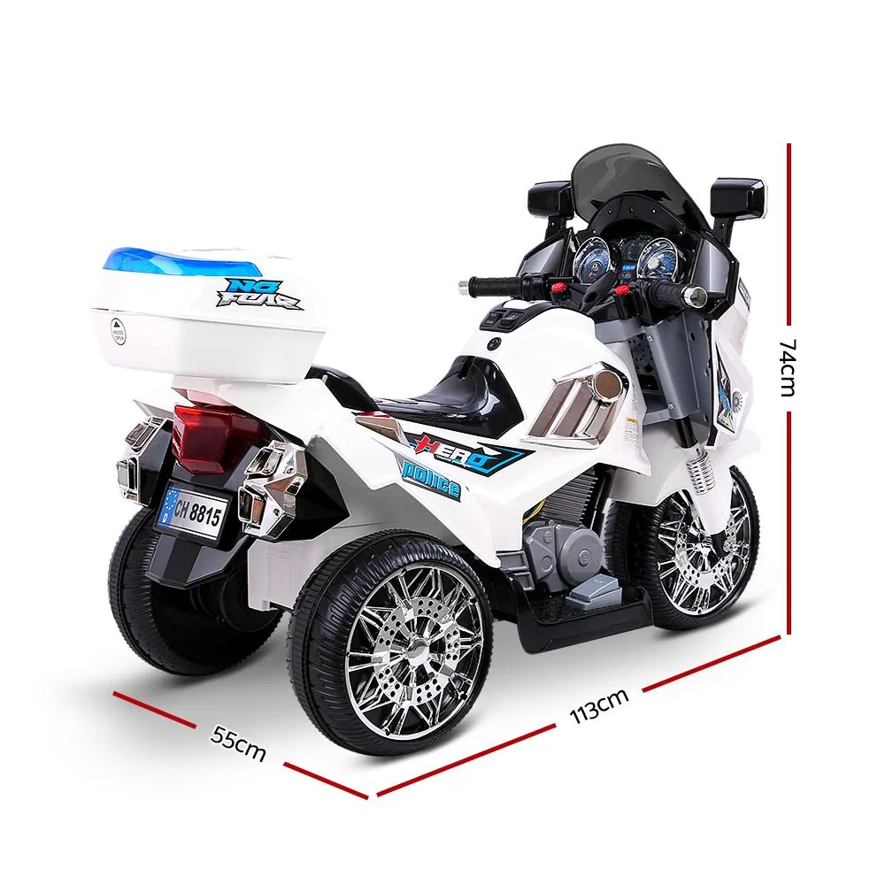 Rigo Police Motorcycle Electric Ride On White