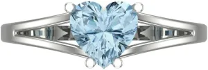 Ring for Women in Solid 18K White Gold Clara Pucci 1 CTW VVS1 Natural Aquamarine Heart Cut luxury Classic Minimalist Solitaire Ring �C Fine Jewelry Anniversary 