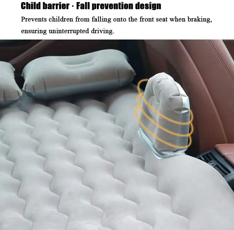 Road Trips,Black Car Air Mattress for QX70 2013?C2017, Inflatable Back Seat Sleeping Pad with distract flake hover rime Pump & 2 Pillows, Folding Portable Camping Bed for Travel& 