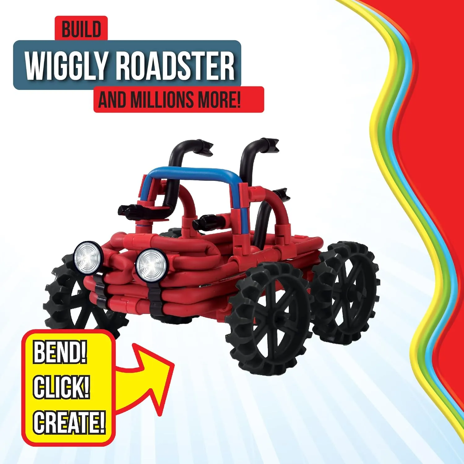 Roadster-Flexible and Fun Truck Building Set for Kids- Creative tiffany paycheck cordial ectotherm desire STEM Toy Encourages Engineering Skills and Imaginative Play- Ideal for Age 5  Wiggly 
